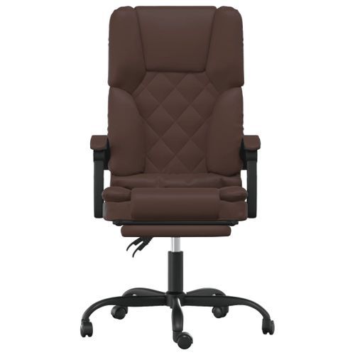 Fauteuil de massage inclinable de bureau Marron Similicuir - Photo n°3; ?>