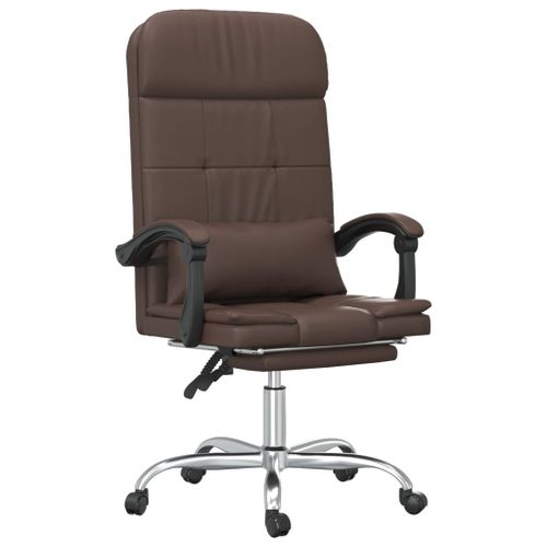 Fauteuil de massage inclinable de bureau Marron Similicuir - Photo n°2; ?>