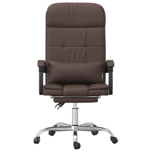 Fauteuil de massage inclinable de bureau Marron Similicuir - Photo n°3; ?>