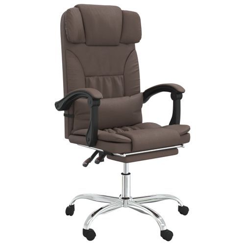 Fauteuil de massage inclinable de bureau Marron Similicuir - Photo n°2; ?>