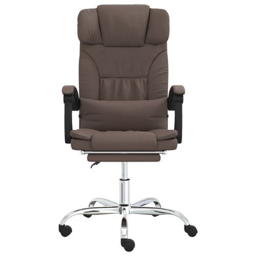 Fauteuil de massage inclinable de bureau Marron Similicuir - Photo n°3; ?>