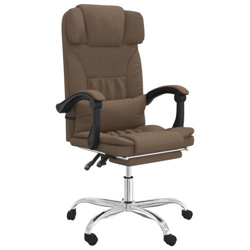 Fauteuil de massage inclinable de bureau Marron Tissu - Photo n°2; ?>