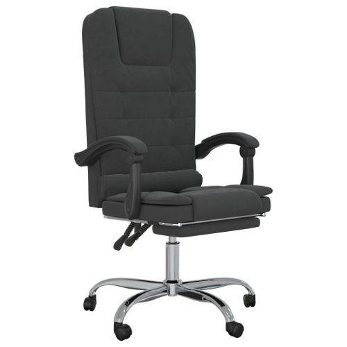 Fauteuil de massage inclinable de bureau Noir Velours - Photo n°2; ?>