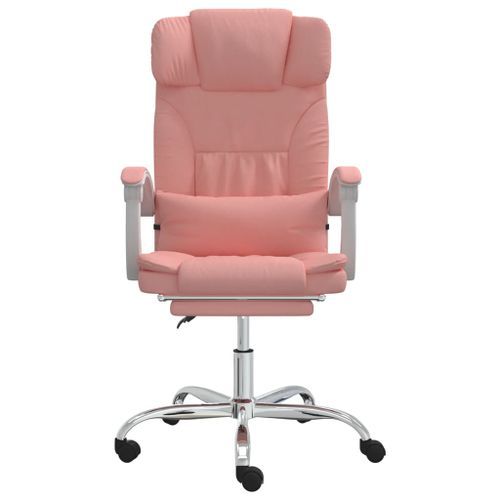 Fauteuil de massage inclinable de bureau Rose Similicuir - Photo n°3; ?>