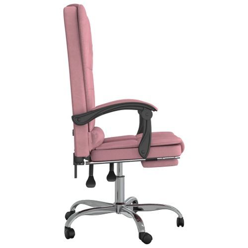 Fauteuil de massage inclinable de bureau Rose Velours - Photo n°2; ?>