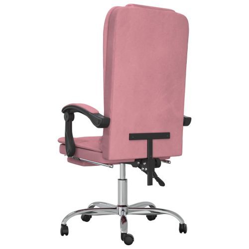 Fauteuil de massage inclinable de bureau Rose Velours - Photo n°3; ?>