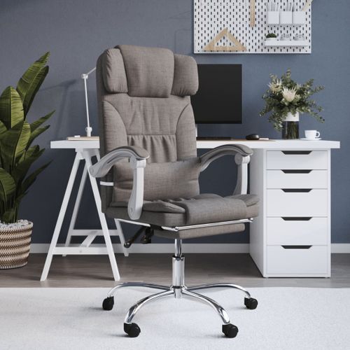 Fauteuil de massage inclinable de bureau Taupe Tissu 3 - Photo n°2; ?>