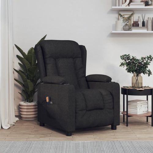 Fauteuil de massage inclinable électrique Noir Tissu 7 - Photo n°3; ?>