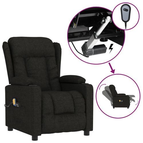 Fauteuil de massage inclinable électrique Noir Tissu 7 - Photo n°2; ?>