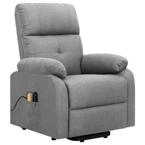 Fauteuil de massage inclinable Gris clair Tissu 18 - Photo n°3; ?>