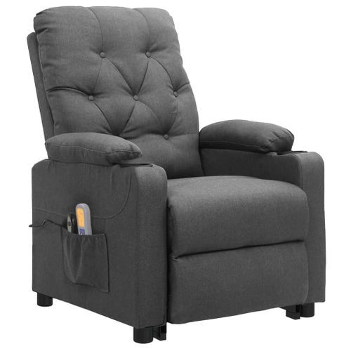 Fauteuil de massage inclinable Gris clair Tissu - Photo n°2; ?>