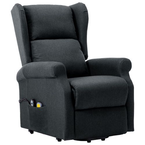 Fauteuil de massage inclinable Gris foncé Tissu 10 - Photo n°3; ?>