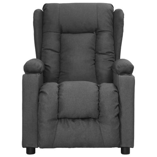 Fauteuil de massage inclinable Gris foncé Tissu 6 - Photo n°2; ?>