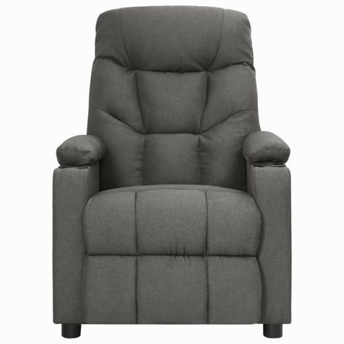 Fauteuil de massage inclinable Gris foncé Tissu - Photo n°3; ?>