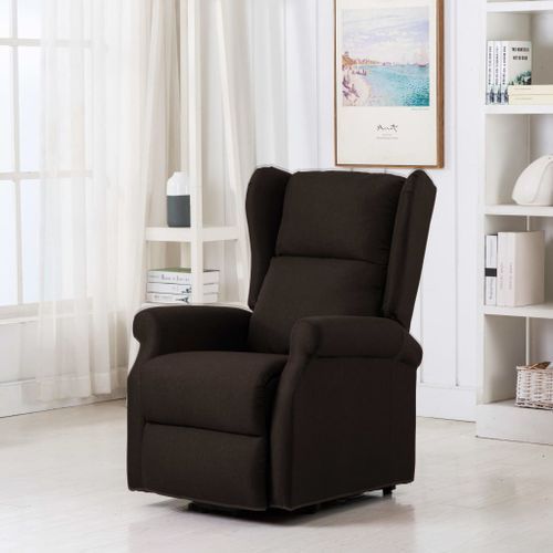 Fauteuil de massage inclinable Marron foncé Tissu 5 - Photo n°2; ?>