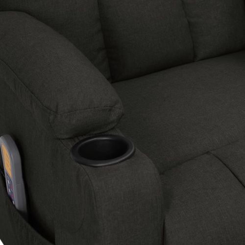 Fauteuil de massage inclinable Noir Tissu 19 - Photo n°2; ?>