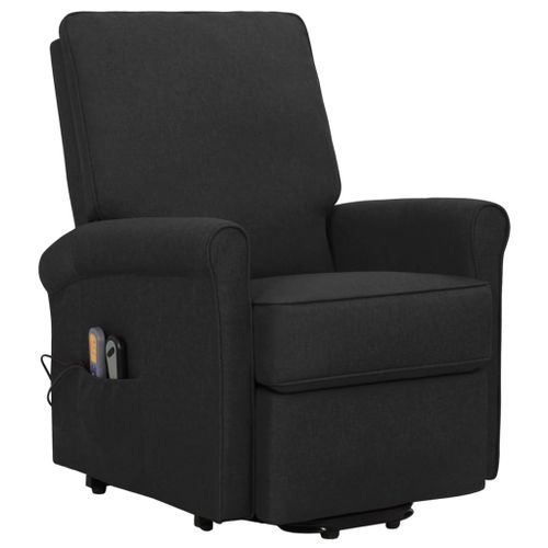 Fauteuil de massage inclinable Noir Tissu 2 - Photo n°3; ?>