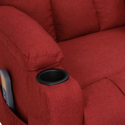 Fauteuil de massage inclinable Rouge bordeaux Tissu 14 - Photo n°2; ?>