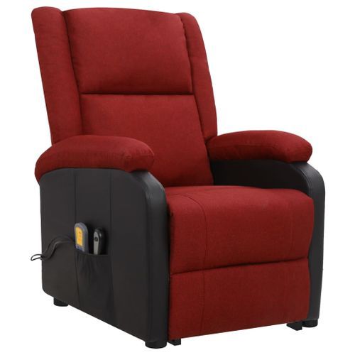 Fauteuil de massage inclinable Rouge bordeaux Tissu 19 - Photo n°3; ?>