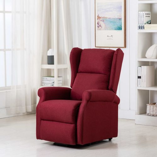 Fauteuil de massage inclinable Rouge bordeaux Tissu 7 - Photo n°2; ?>