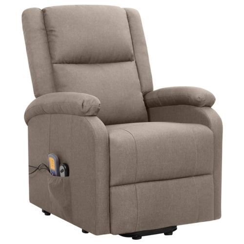 Fauteuil de massage inclinable Taupe Tissu 15 - Photo n°3; ?>