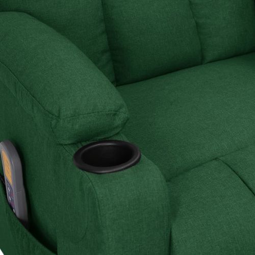 Fauteuil de massage inclinable Vert foncé Tissu 17 - Photo n°2; ?>