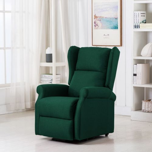 Fauteuil de massage inclinable Vert Tissu - Photo n°2; ?>