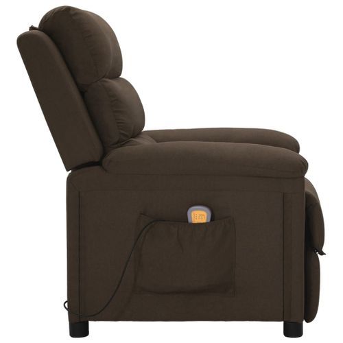 Fauteuil de massage Marron foncé Tissu - Photo n°3; ?>