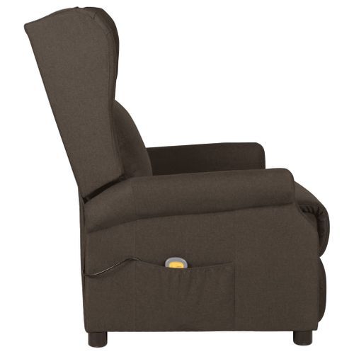 Fauteuil de massage Marron foncé Tissu - Photo n°3; ?>