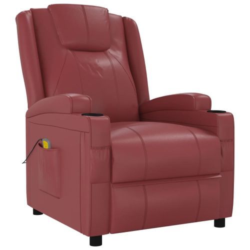 Fauteuil de massage Rouge bordeaux Similicuir - Photo n°2; ?>