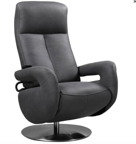 Fauteuil de relaxation électrique 2 moteurs en cuir avec têtière réglable Balbo - Photo n°2; ?>