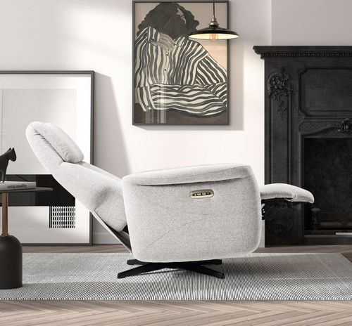 Fauteuil de relaxation électrique 2 moteurs tissu Kastelle - Photo n°3; ?>