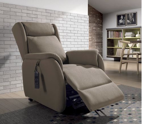 Fauteuil de relaxation et releveur 2 moteurs en nubuck 2 moteurs électriques Biza - Photo n°3; ?>