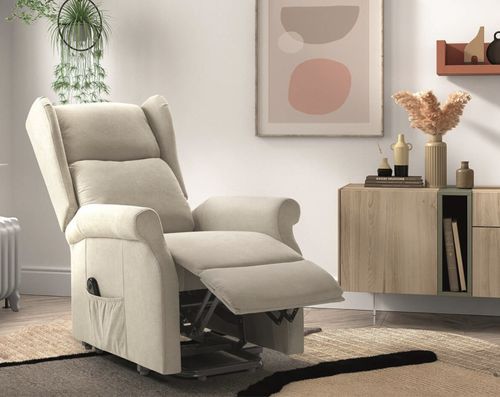 Fauteuil de relaxation et releveur électrique 2 moteurs tissu Agora - Photo n°3; ?>