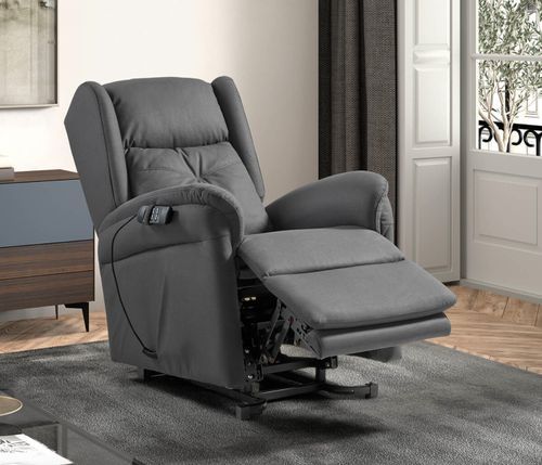 Fauteuil de relaxation et releveur électrique 2 moteurs tissu Kalone - Photo n°3; ?>