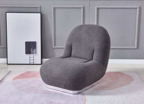 Fauteuil design tissu molletonné et pied acier Lova - Photo n°3; ?>