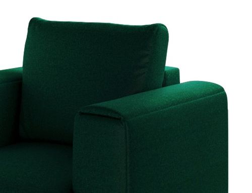 Fauteuil design tissu vert et pieds métal noir Arkia 105 cm - Photo n°3; ?>