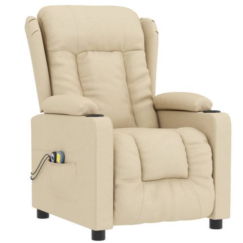 Fauteuil électrique de massage Crème Tissu - Photo n°3; ?>