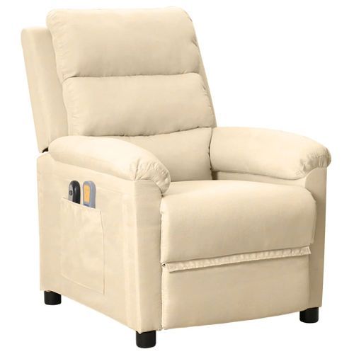 Fauteuil électrique de massage Crème Tissu - Photo n°2; ?>