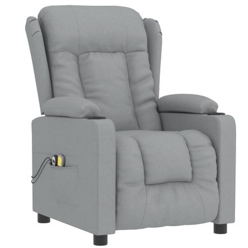 Fauteuil électrique de massage Gris clair Tissu - Photo n°3; ?>