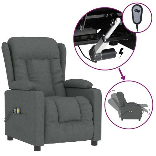 Fauteuil électrique de massage Gris foncé Tissu - Photo n°2; ?>