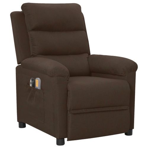 Fauteuil électrique de massage Marron foncé Tissu - Photo n°2; ?>