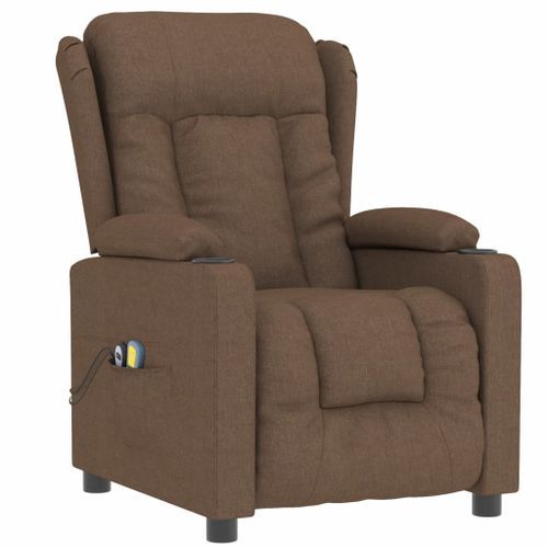 Fauteuil électrique de massage Marron Tissu - Photo n°3; ?>