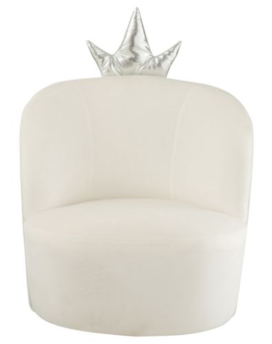Fauteuil enfant couronne velours blanc Doria - Photo n°2; ?>