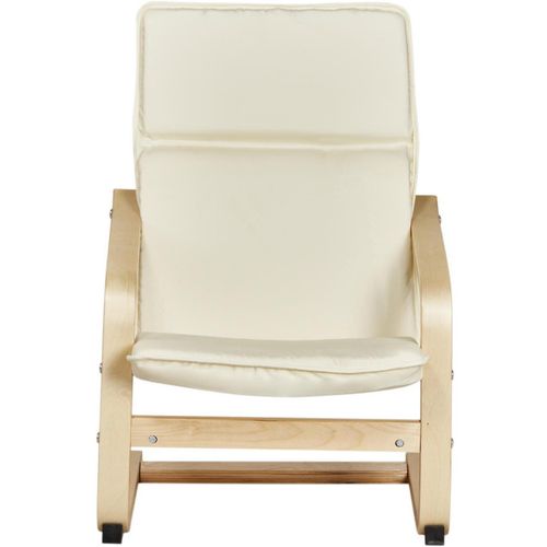 Fauteuil enfant tissu blanc et pieds bouleau massif clair Elis - Photo n°2; ?>