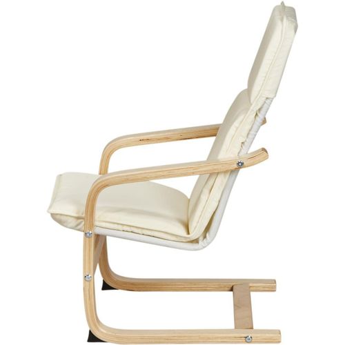 Fauteuil enfant tissu blanc et pieds bouleau massif clair Elis - Photo n°3; ?>