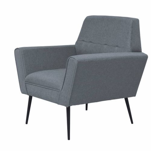 Fauteuil Gris clair Acier et tissu - Photo n°2; ?>