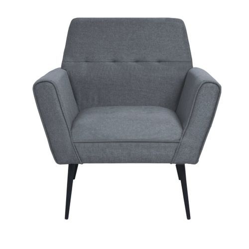 Fauteuil Gris clair Acier et tissu - Photo n°3; ?>