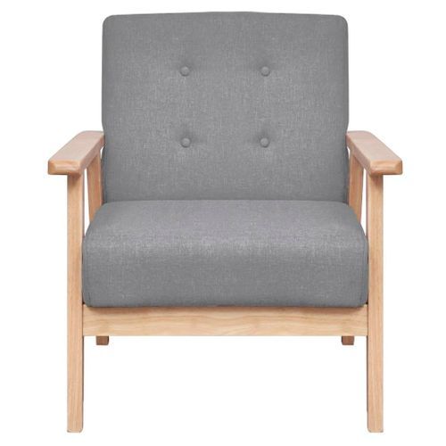 Fauteuil Gris clair Tissu 8 - Photo n°3; ?>