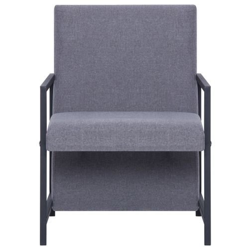 Fauteuil Gris clair Tissu 6 - Photo n°3; ?>